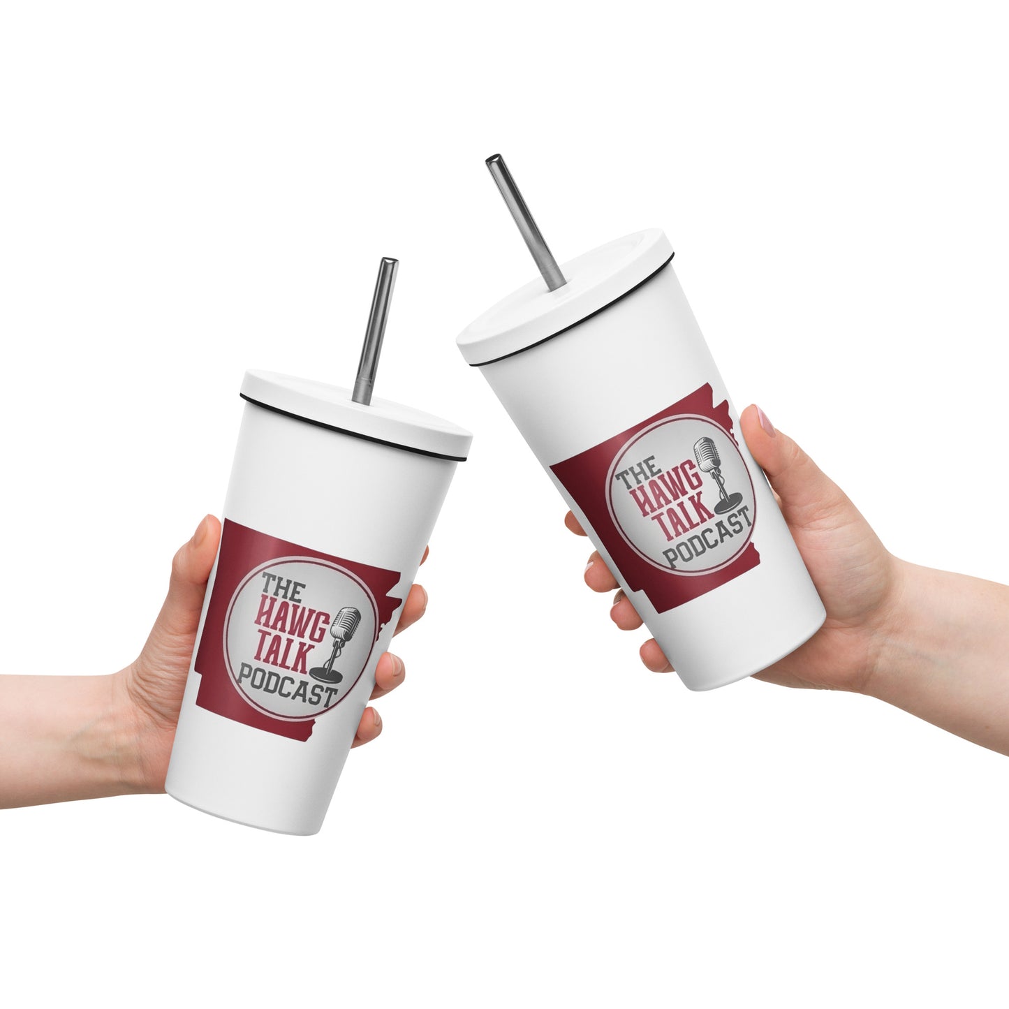 Hawg Talk Podcast Insulated tumbler with a straw