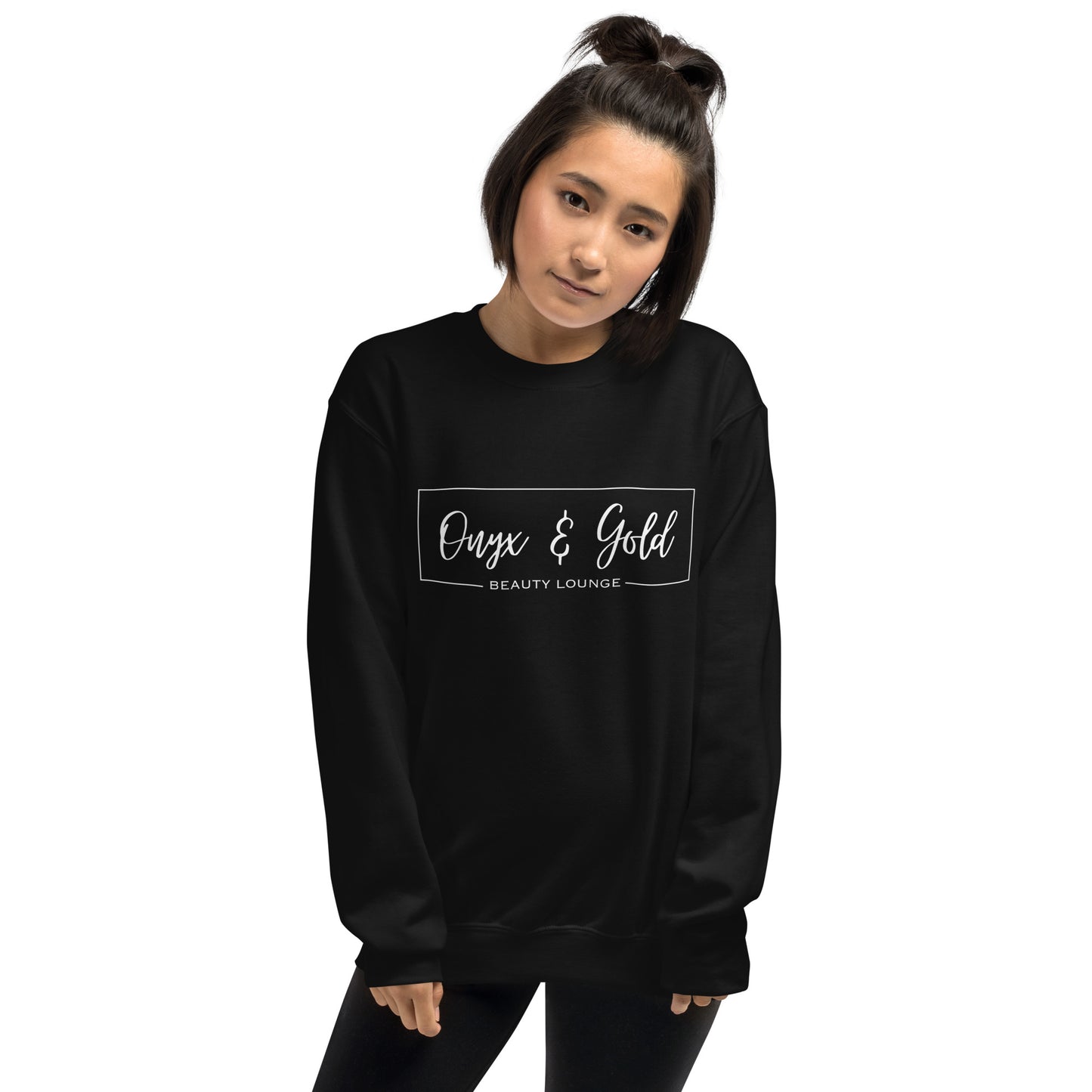 Onyx & Gold Crewneck Sweatshirt - White Logo