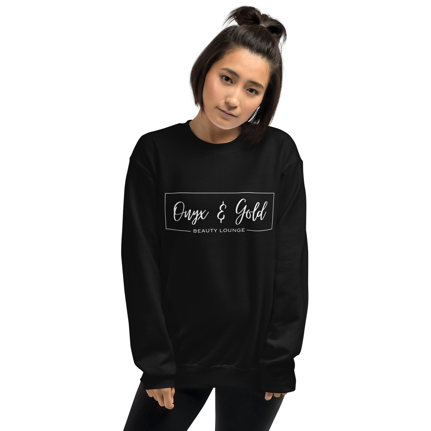 Onyx & Gold Crewneck Sweatshirt - White Logo