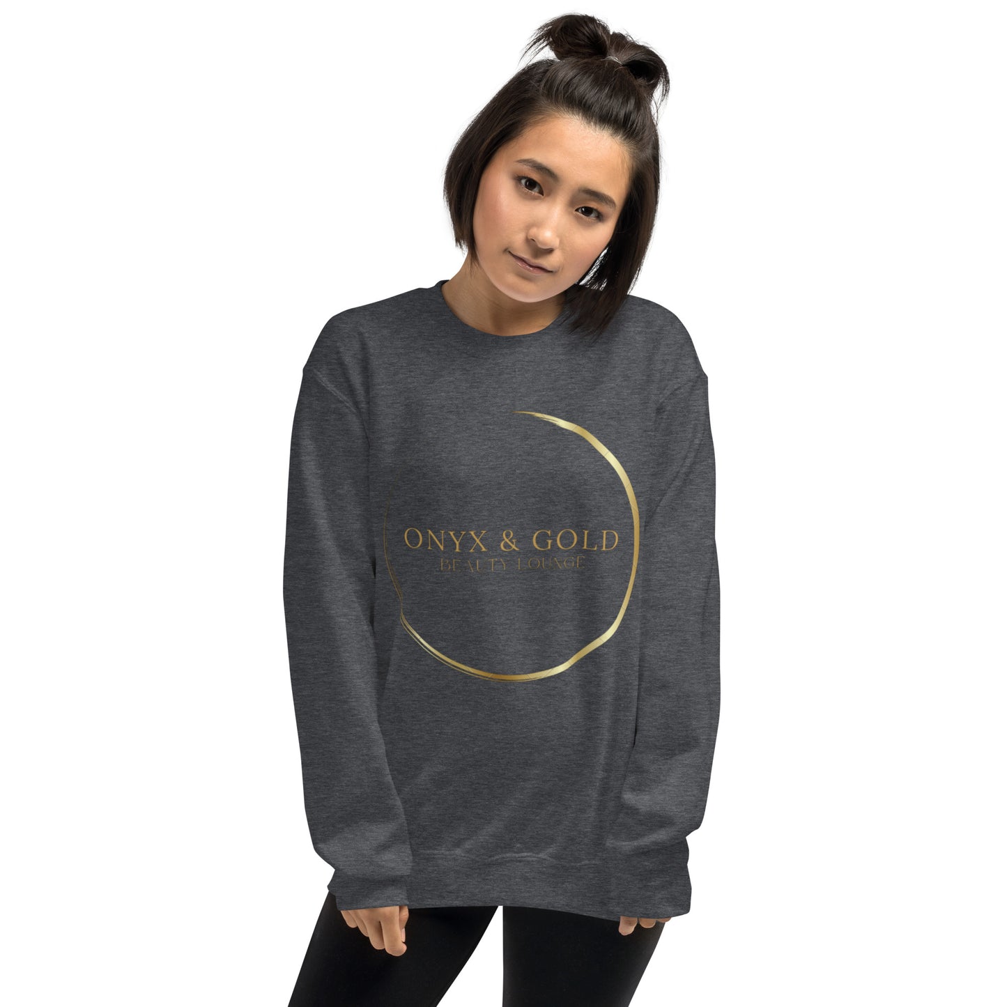 Onyx & Gold Crewneck Unisex Sweatshirt - Gold Logo