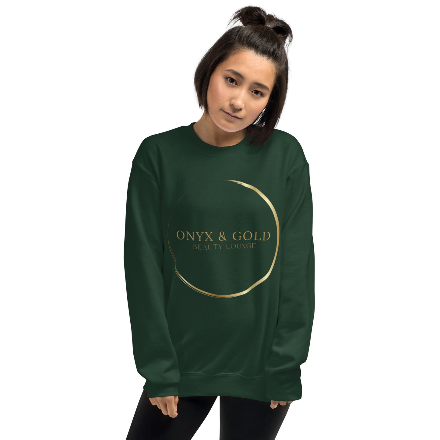 Onyx & Gold Crewneck Unisex Sweatshirt - Gold Logo