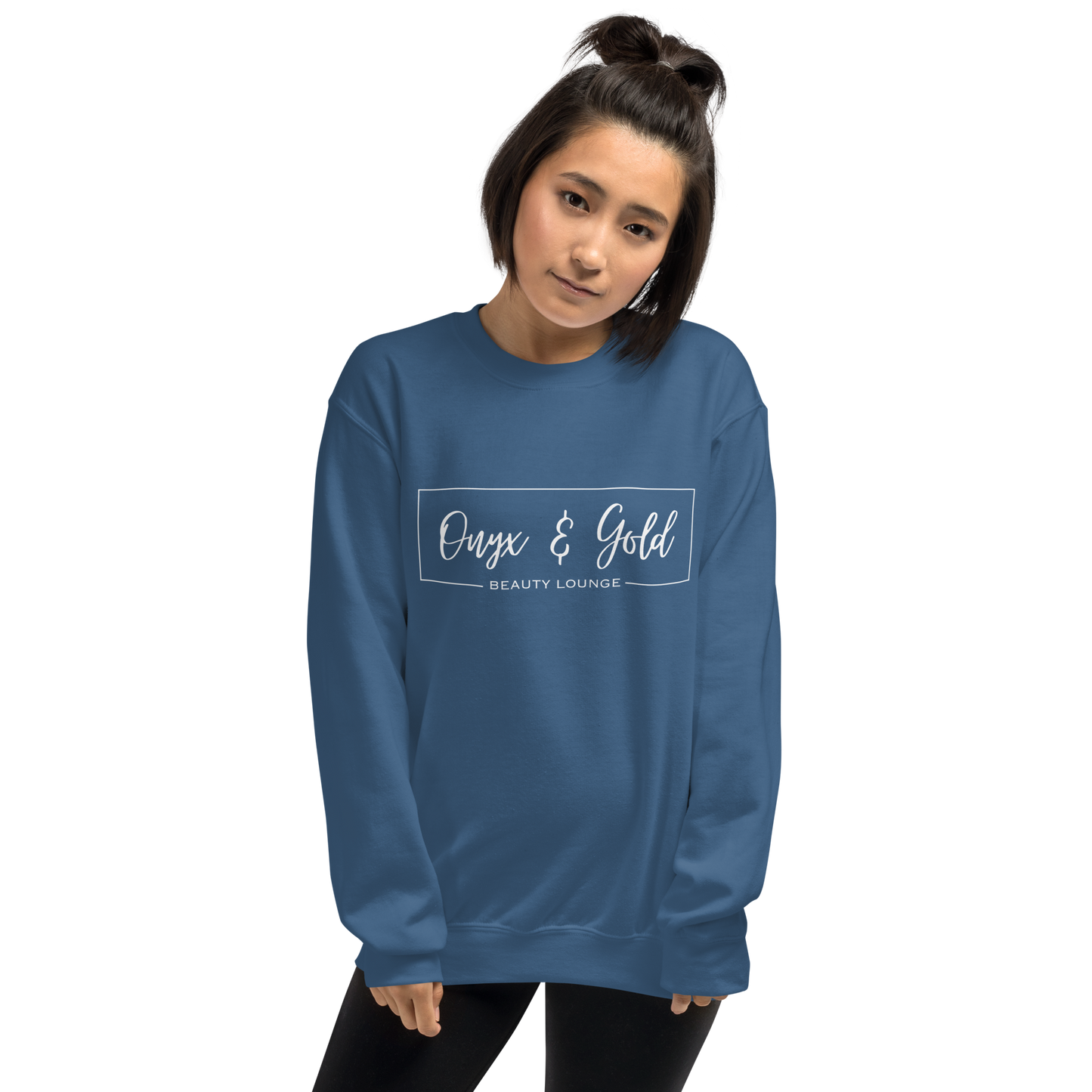 Onyx & Gold Crewneck Sweatshirt - White Logo