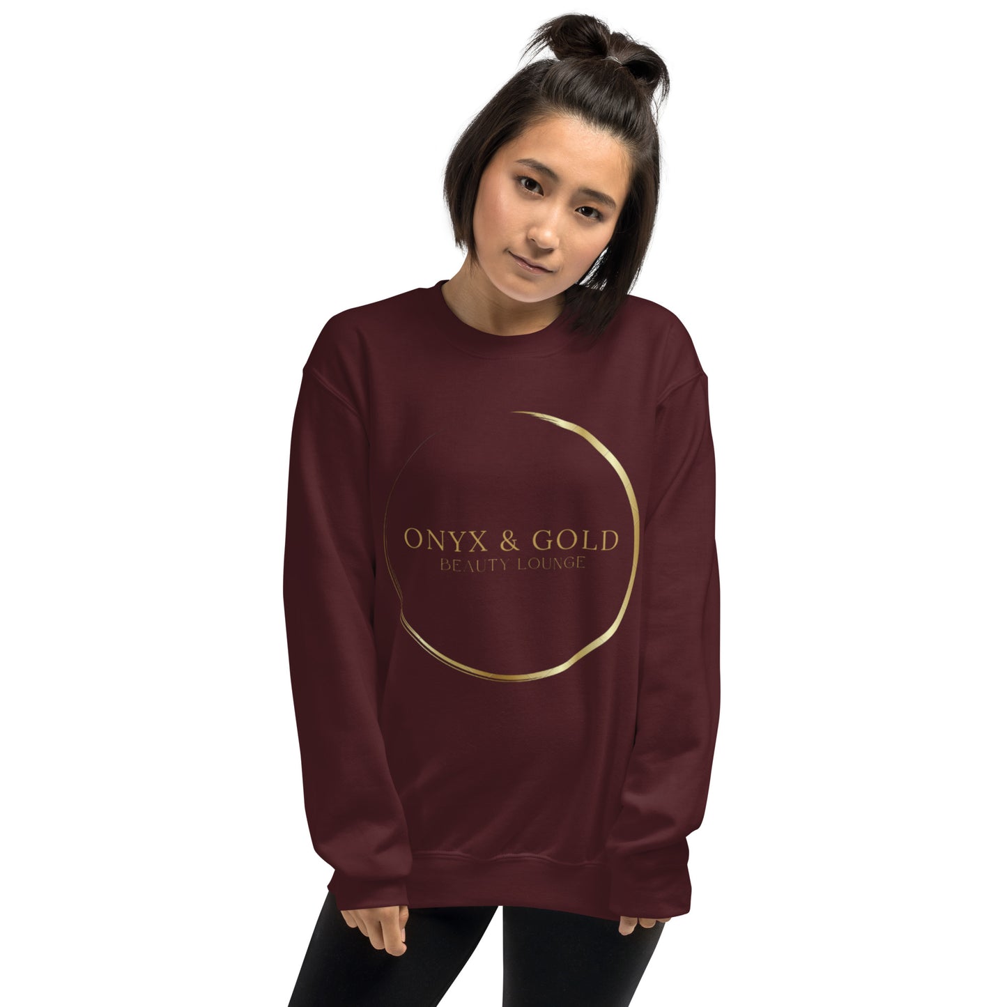 Onyx & Gold Crewneck Unisex Sweatshirt - Gold Logo