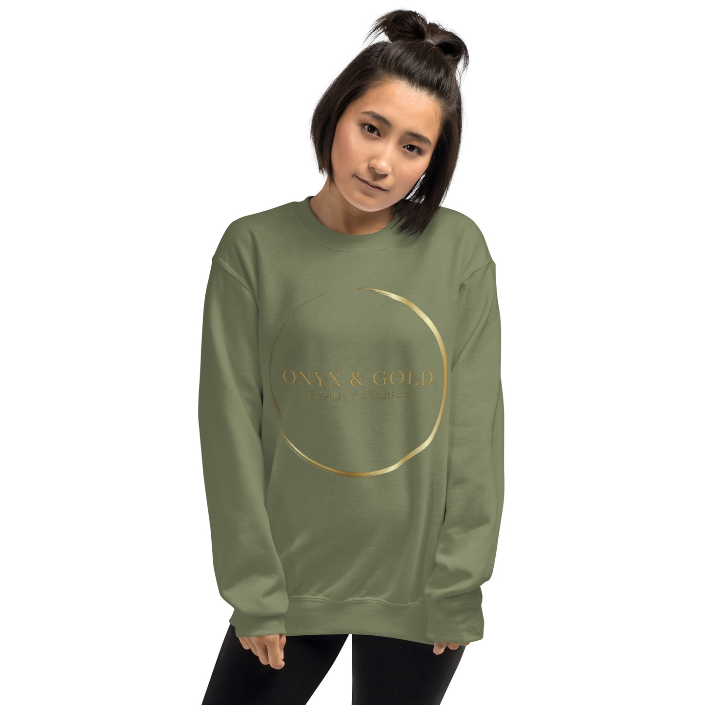 Onyx & Gold Crewneck Unisex Sweatshirt - Gold Logo
