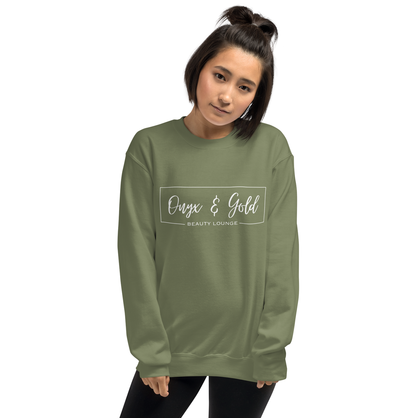 Onyx & Gold Crewneck Sweatshirt - White Logo