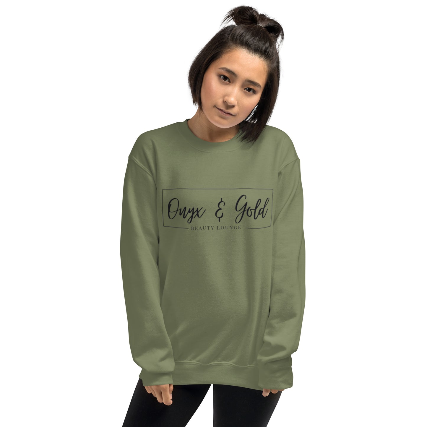 Onyx & Gold Unisex Sweatshirt - Black Logo w/ Logo on Back