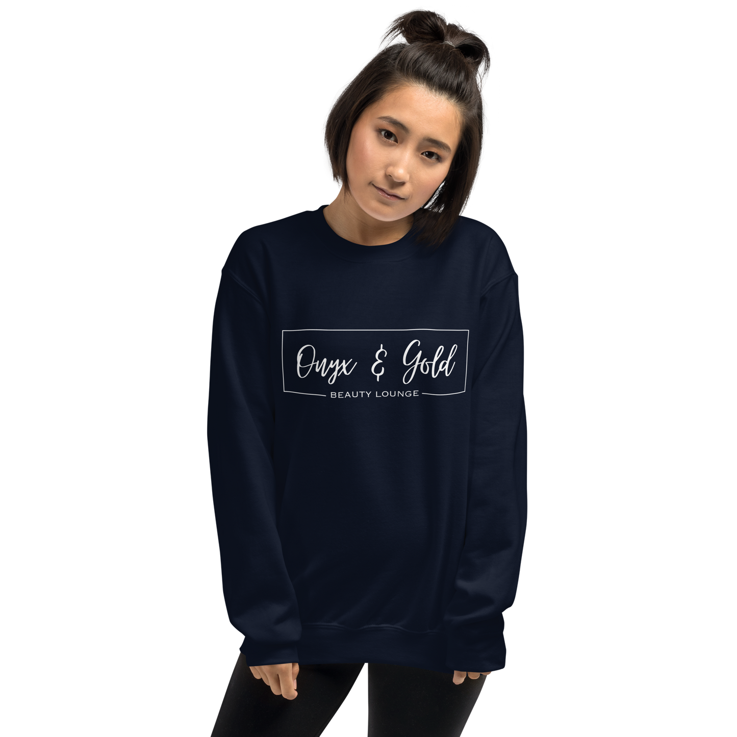 Onyx & Gold Crewneck Sweatshirt - White Logo