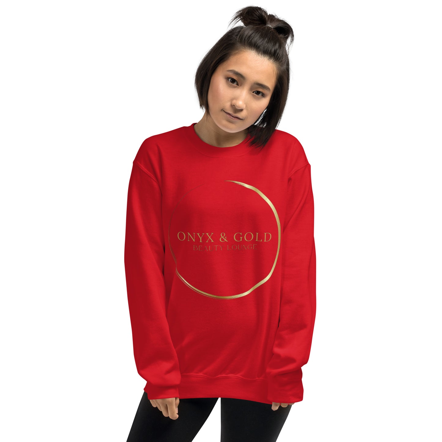 Onyx & Gold Crewneck Unisex Sweatshirt - Gold Logo