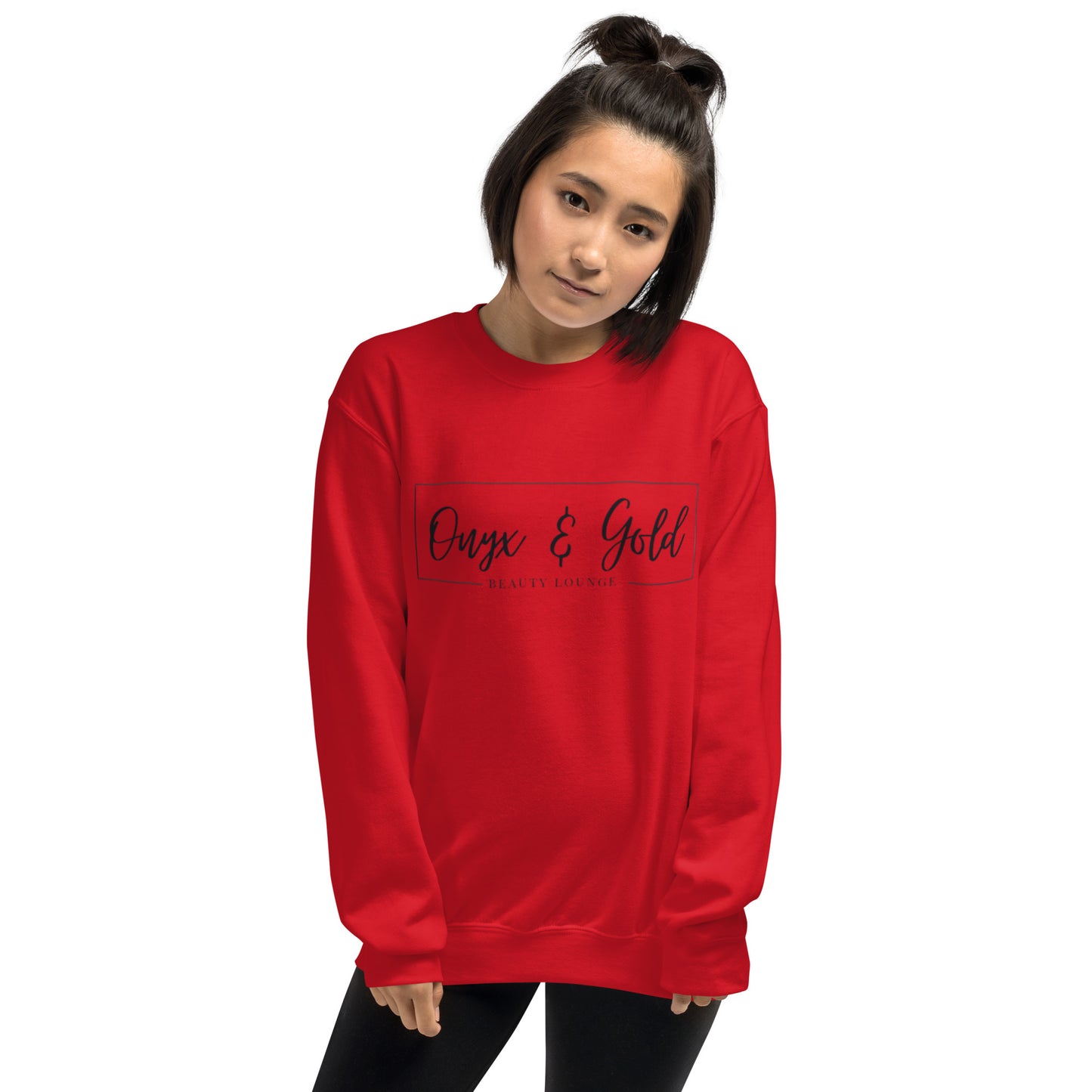 Onyx & Gold Unisex Sweatshirt - Black Logo w/ Logo on Back