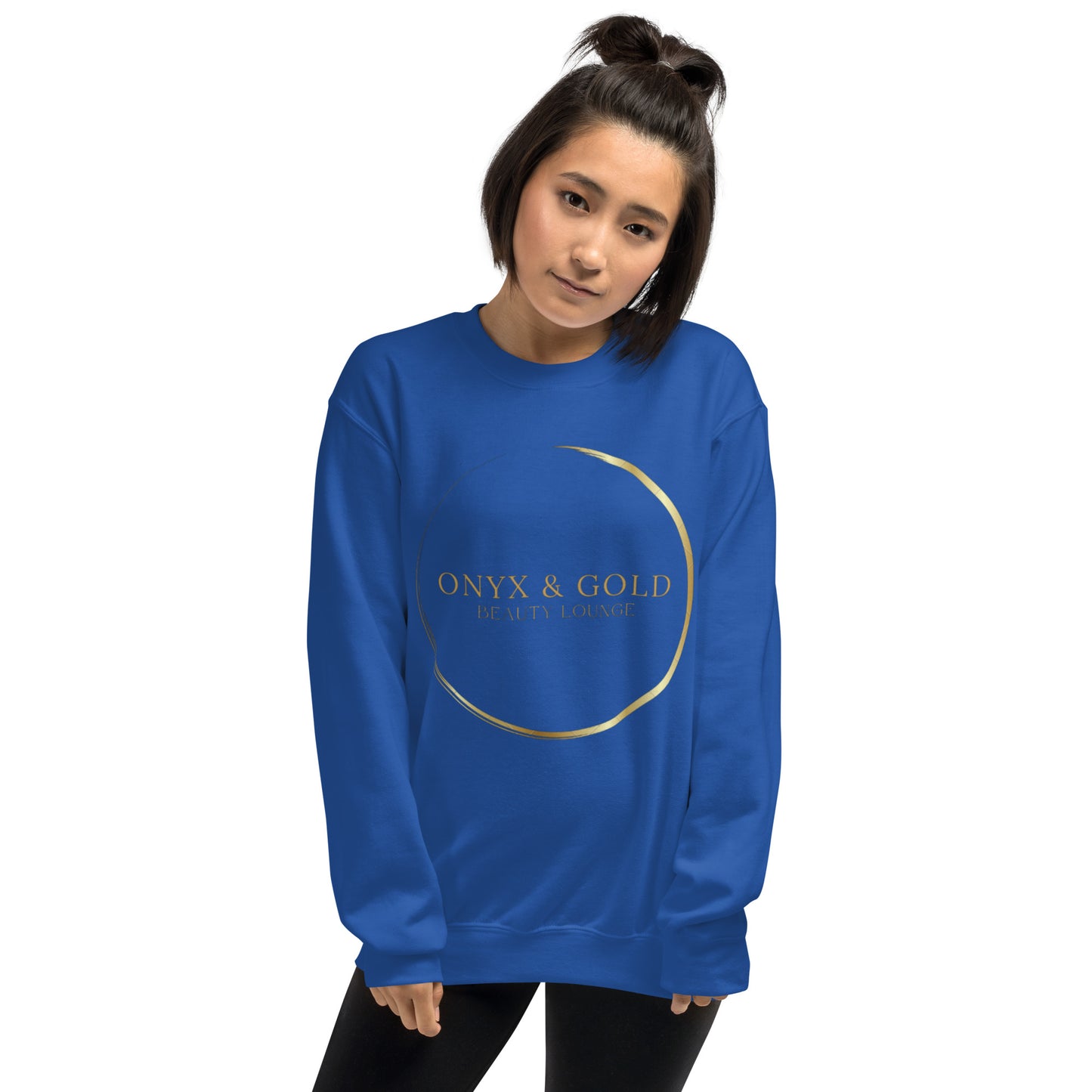 Onyx & Gold Crewneck Unisex Sweatshirt - Gold Logo