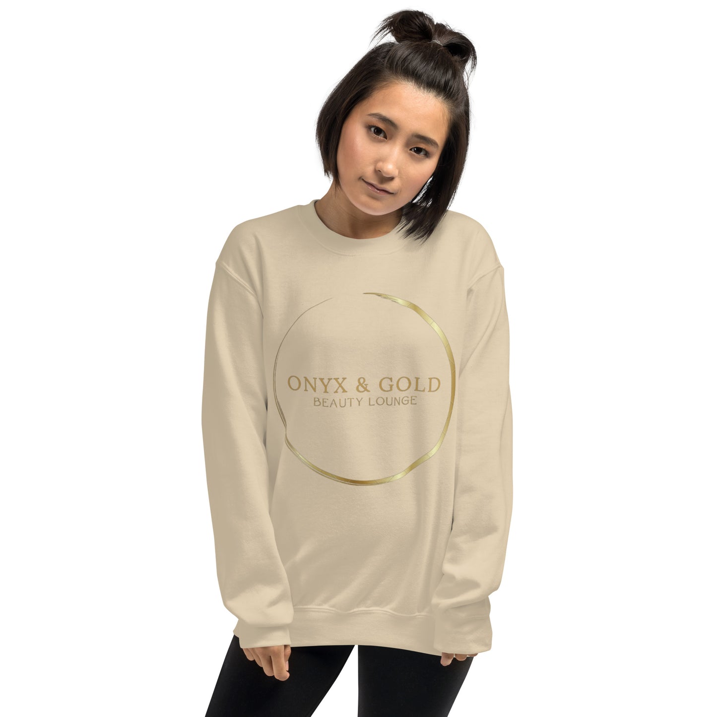 Onyx & Gold Crewneck Unisex Sweatshirt - Gold Logo