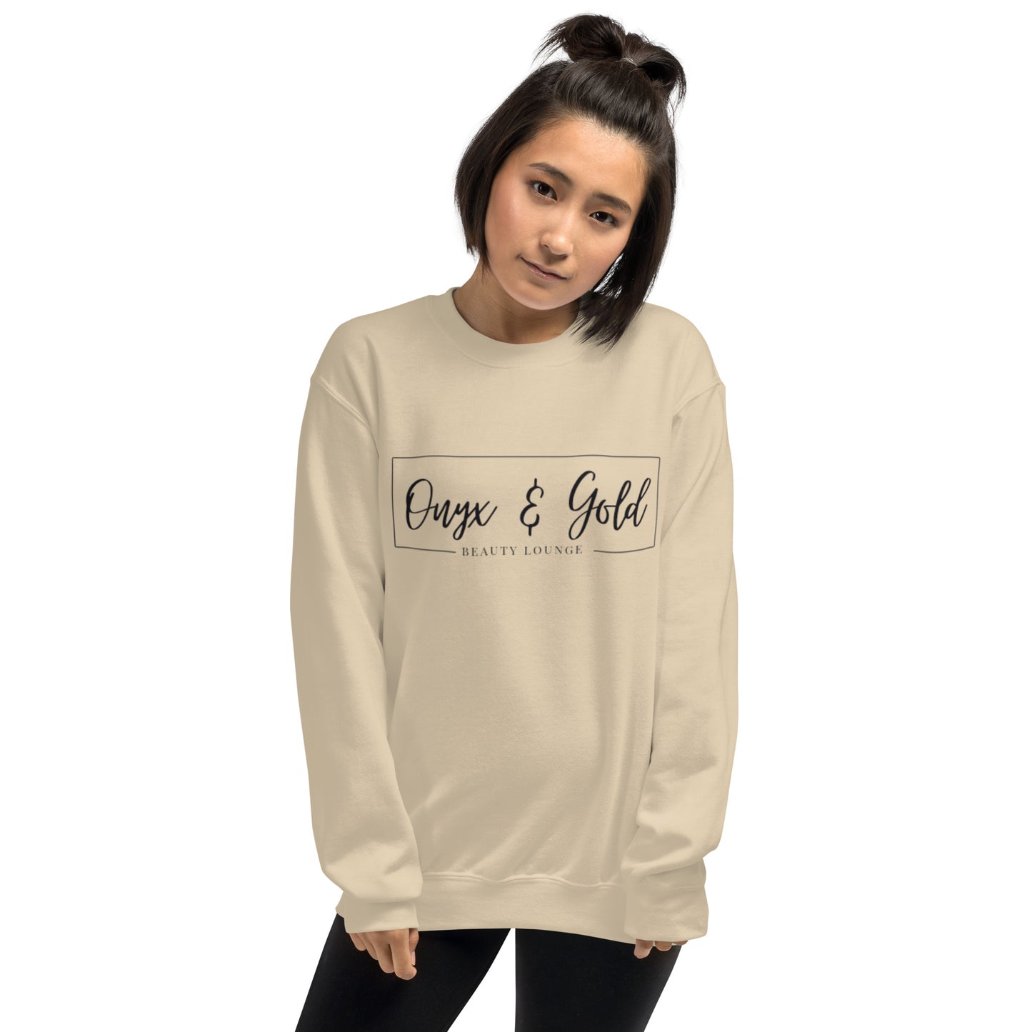 Onyx & Gold Unisex Sweatshirt - Black Logo w/ Logo on Back