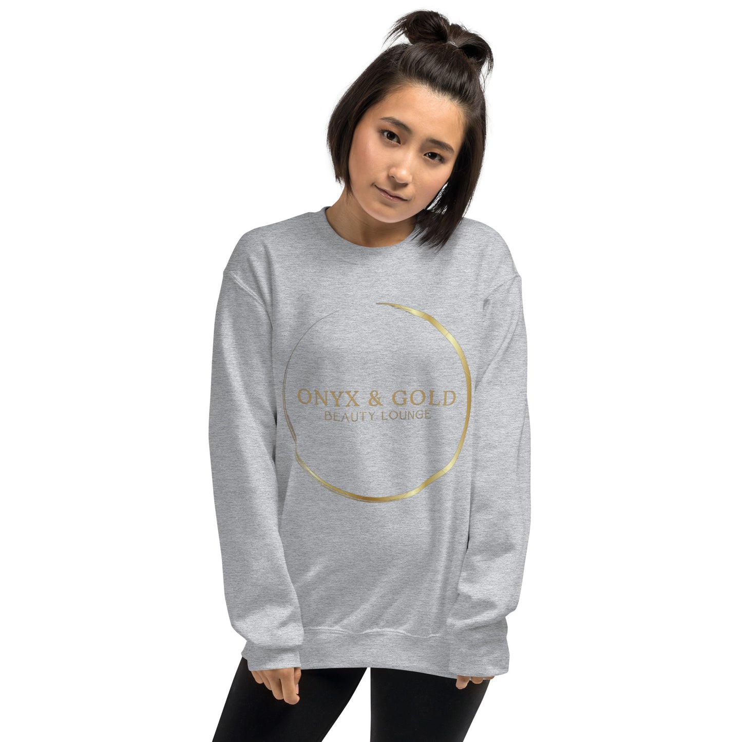Onyx & Gold Crewneck Unisex Sweatshirt - Gold Logo