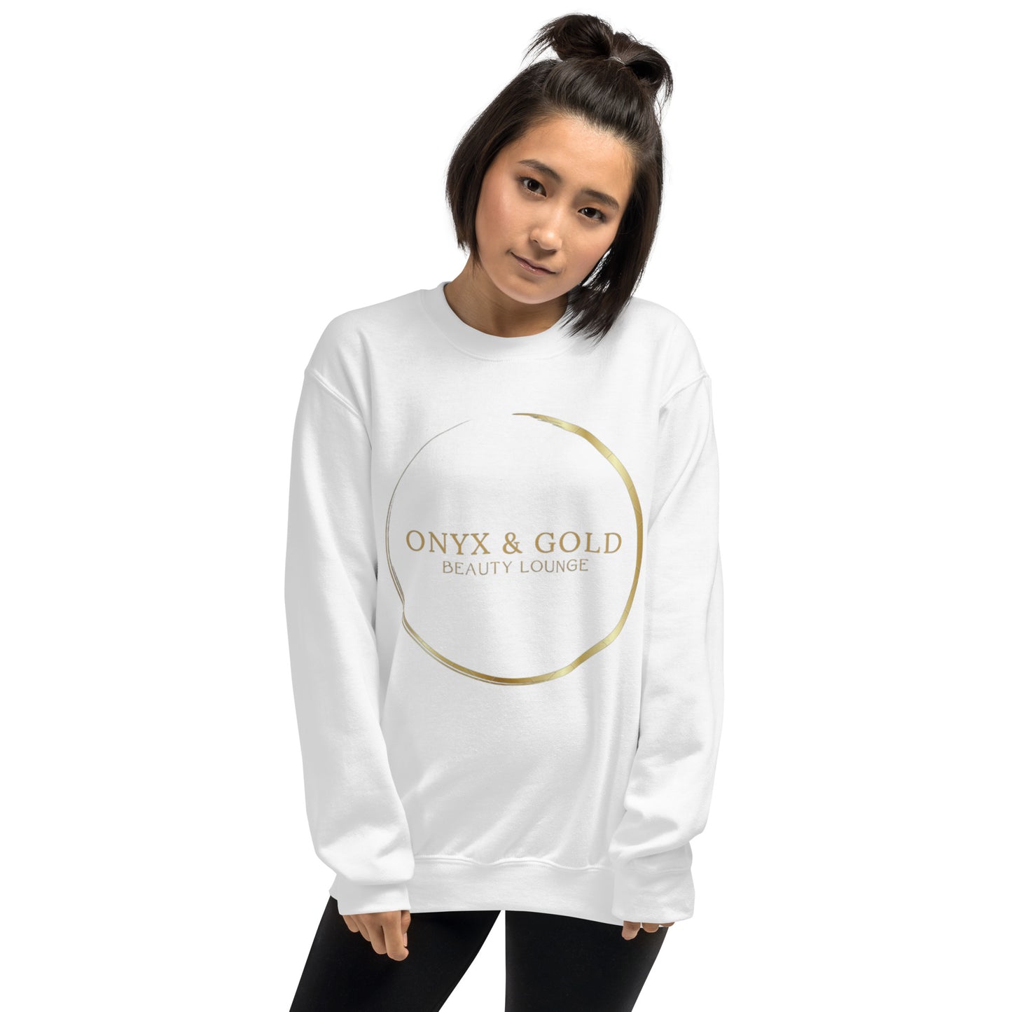 Onyx & Gold Crewneck Unisex Sweatshirt - Gold Logo