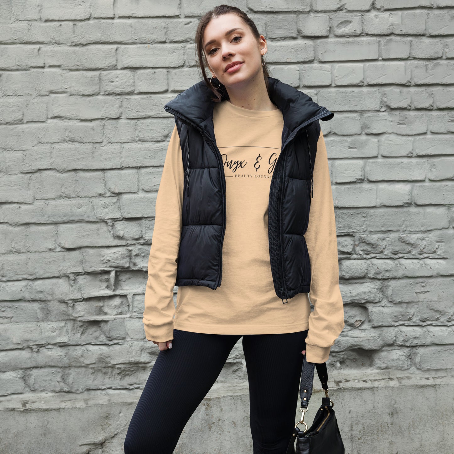 Onyx & Gold Unisex Long Sleeve Tee - Black Logo w/ Logo on Back