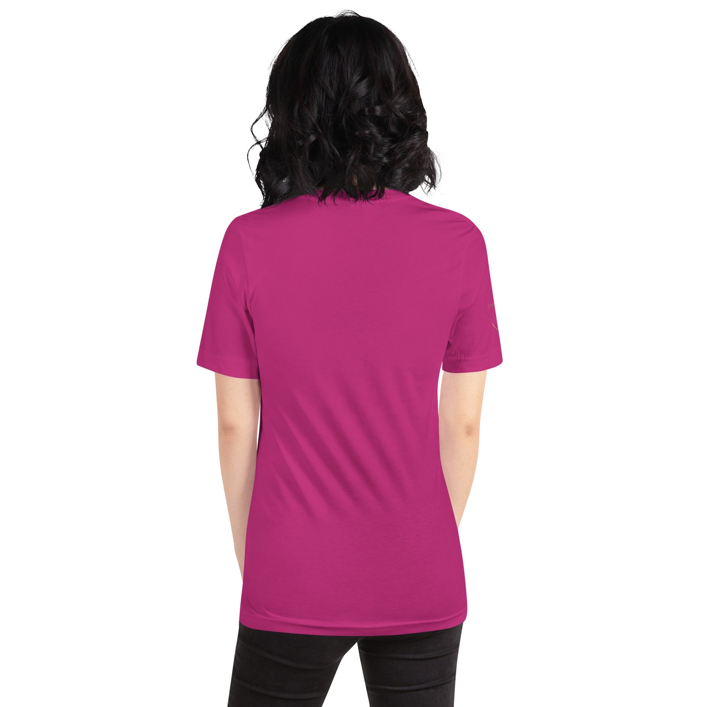 Onyx & Gold Unisex t-shirt - Gold Logo - Bella + Canvas 3001 - Right Sleeve Logo