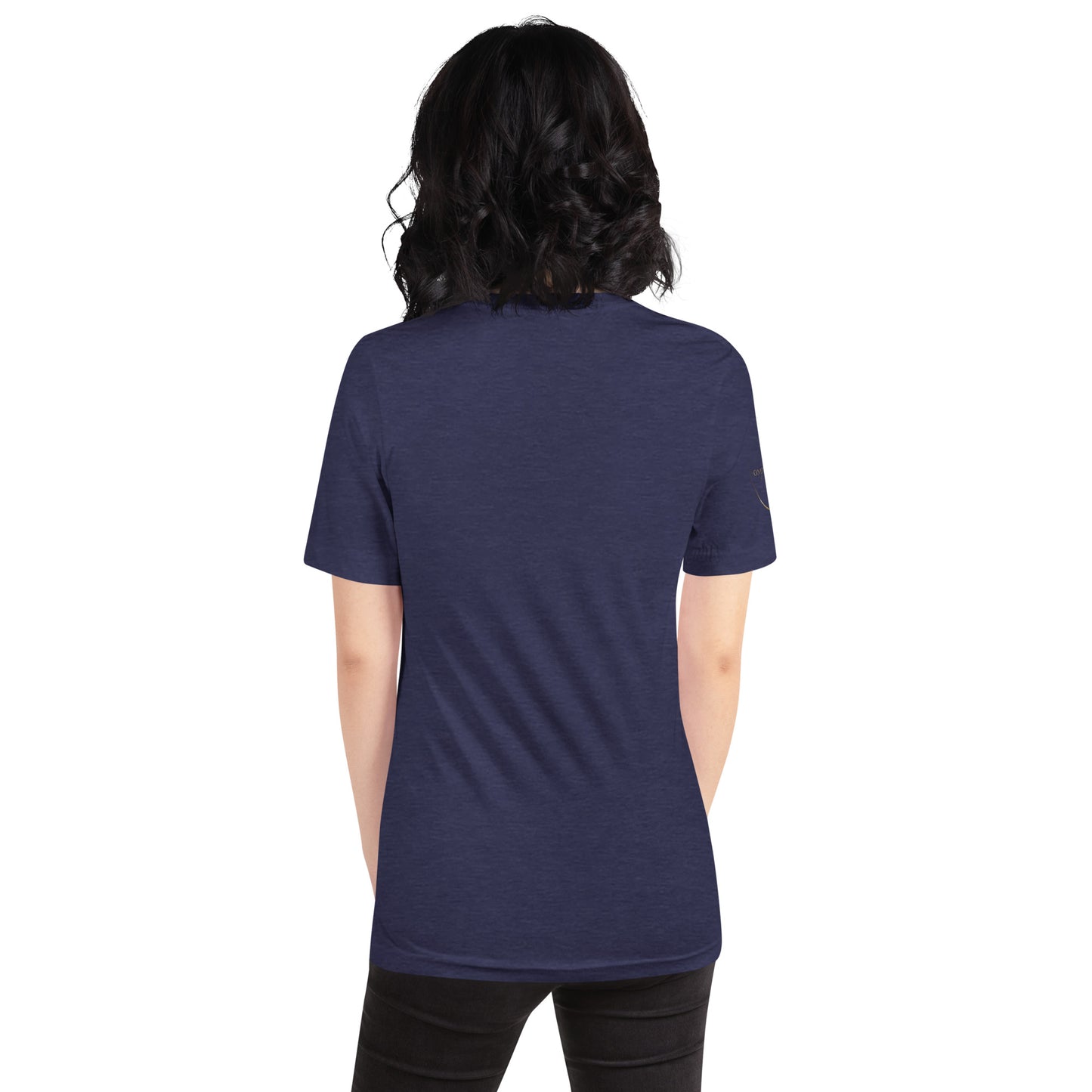 Onyx & Gold Unisex t-shirt - Gold Logo - Bella + Canvas 3001 - Right Sleeve Logo