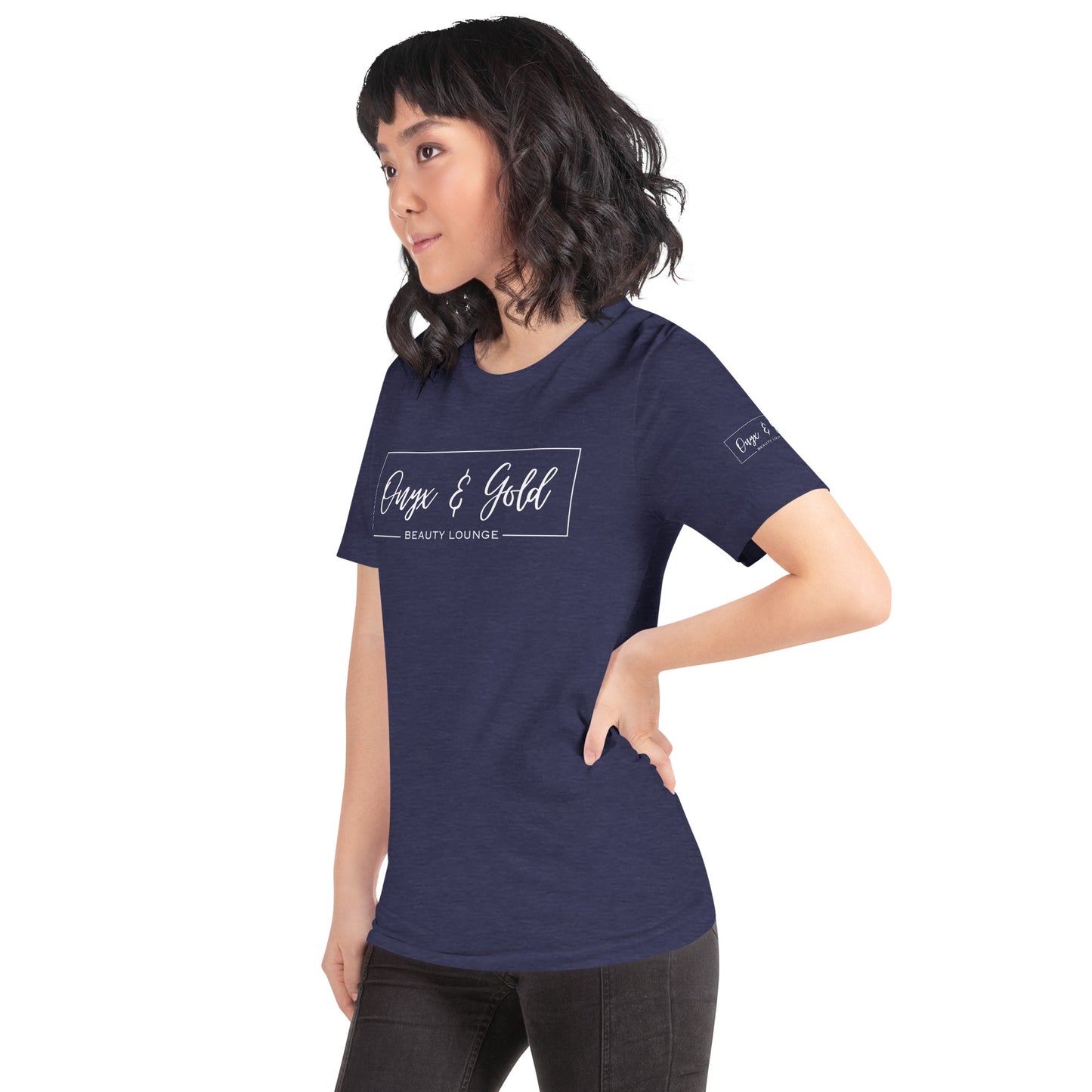 Onyx & Gold Crewneck Unisex t-shirt - Bella + Canvas 3001 - White Logo