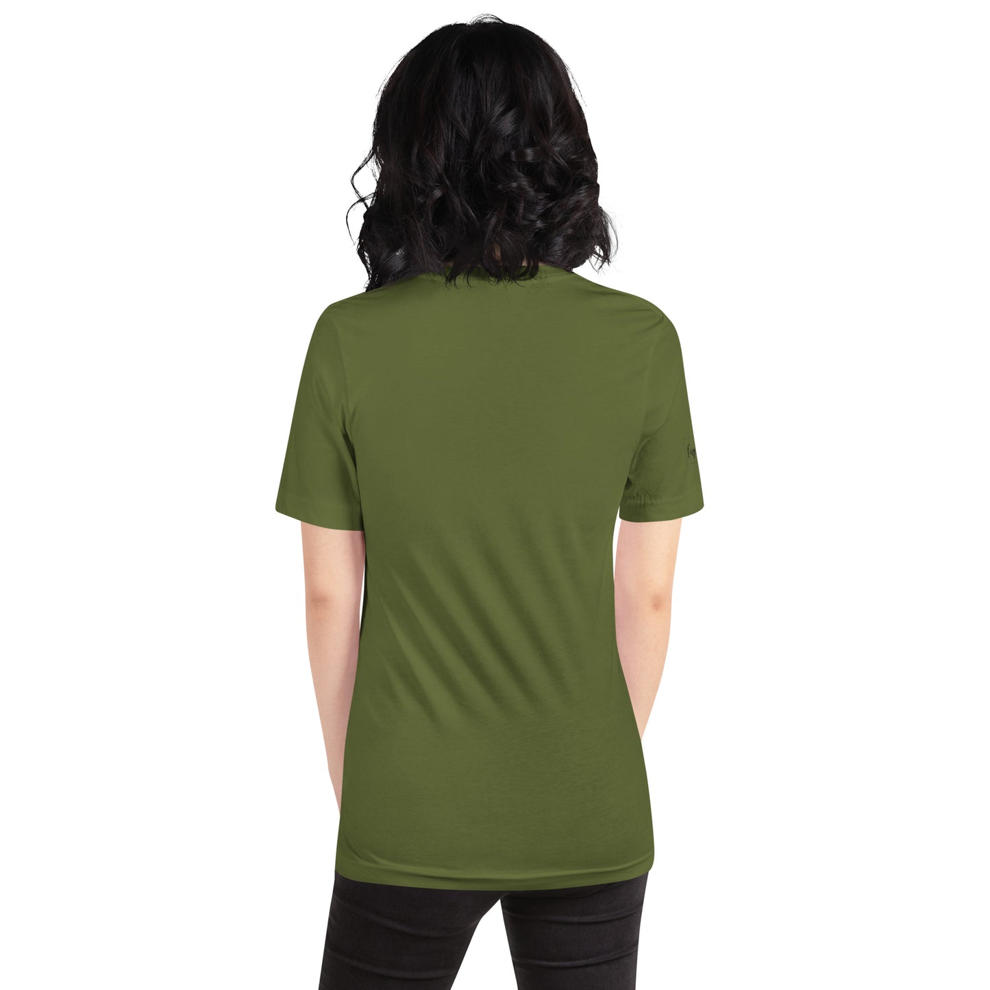 Onyx & Gold Unisex t-shirt - Bella + Canvas 3001 - Black Logo w/ Right Sleeve Logo