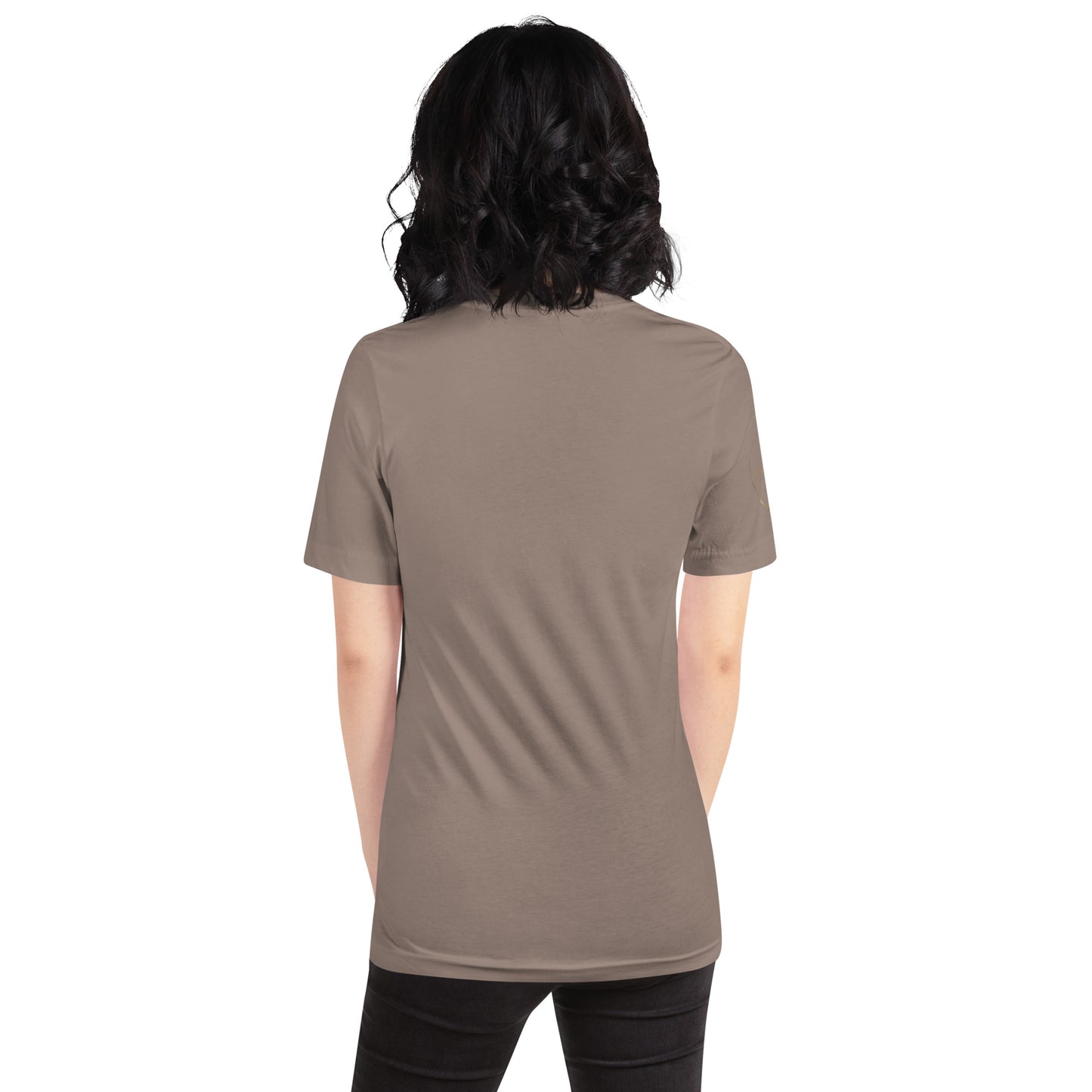 Onyx & Gold Unisex t-shirt - Gold Logo - Bella + Canvas 3001 - Right Sleeve Logo