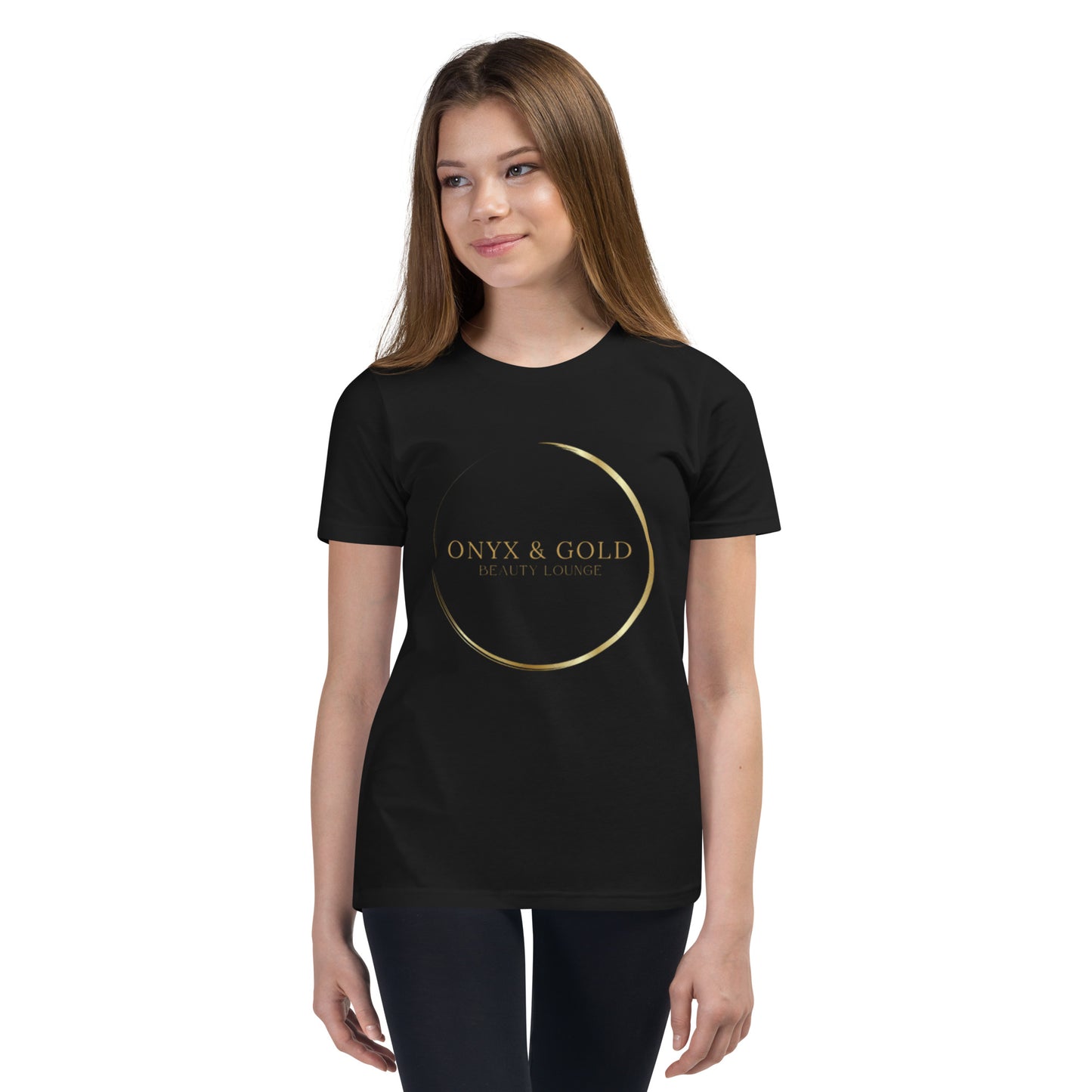 Onyx & Gold - Youth Short Sleeve T-Shirt - Gold Logo