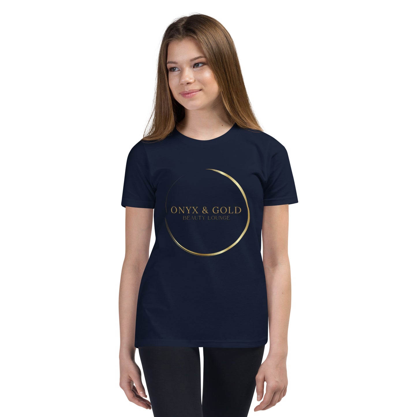 Onyx & Gold - Youth Short Sleeve T-Shirt - Gold Logo