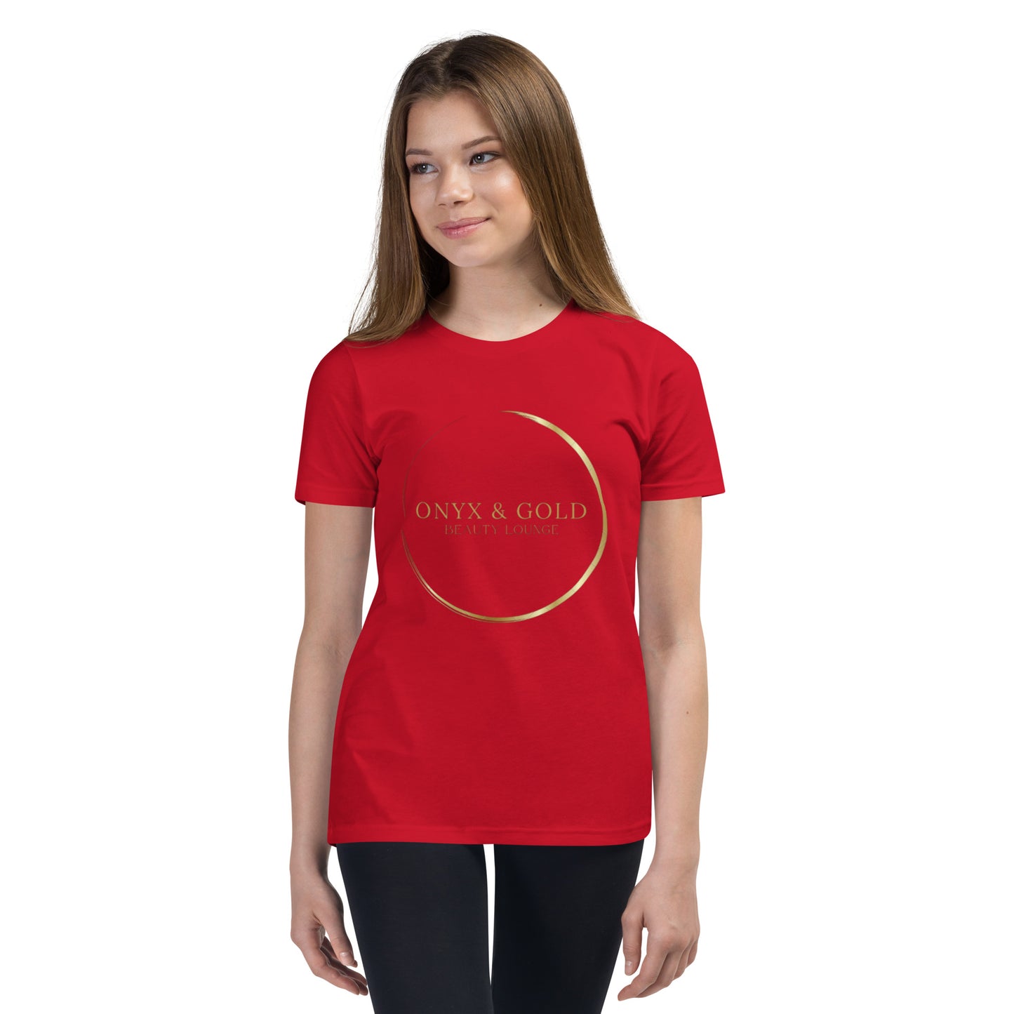 Onyx & Gold - Youth Short Sleeve T-Shirt - Gold Logo