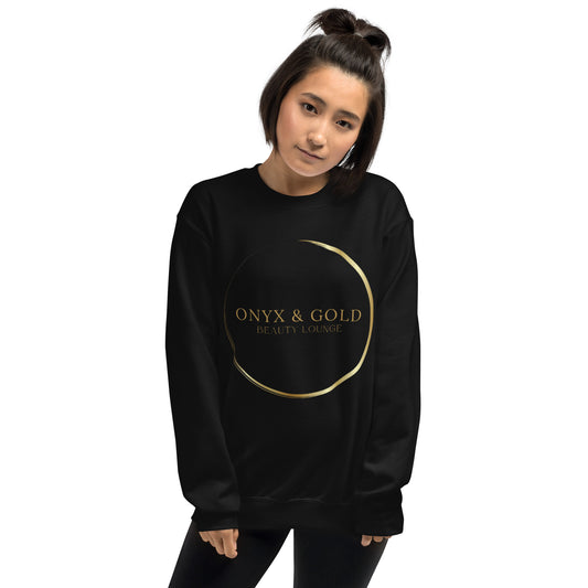 Onyx & Gold Crewneck Unisex Sweatshirt - Gold Logo