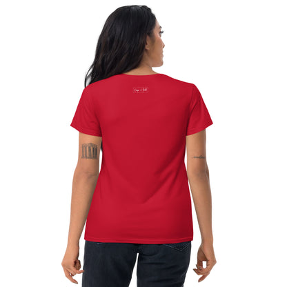 Onyx & Gold -Women's Fashion Fit T-Shirt | Gildan 880 - White Logo w/ Logo on Back