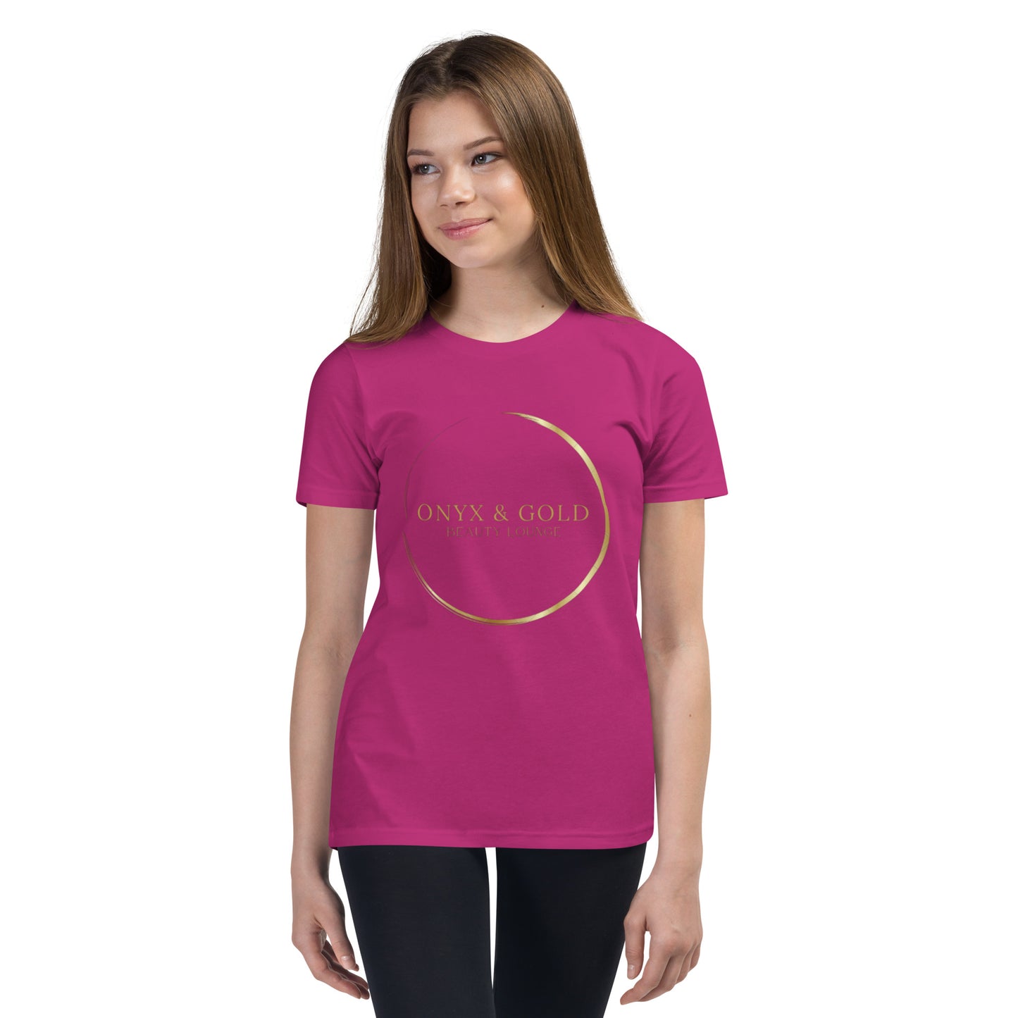 Onyx & Gold - Youth Short Sleeve T-Shirt - Gold Logo